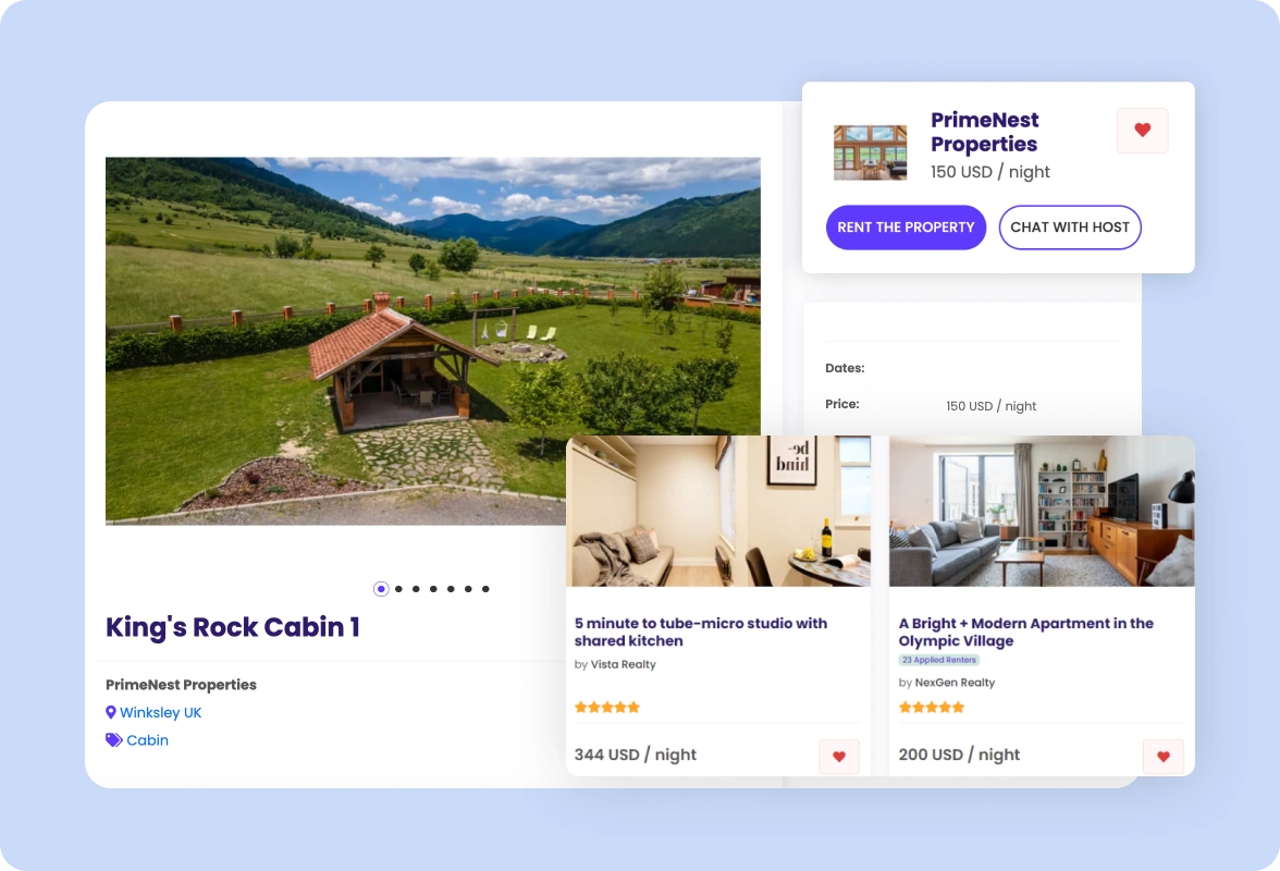 Detailed travel destination pages