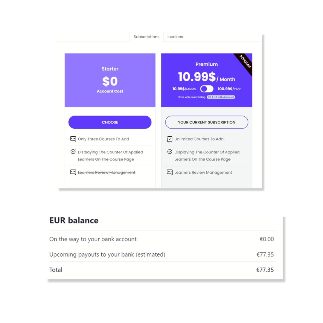 Marketplace monetization with subscriptions